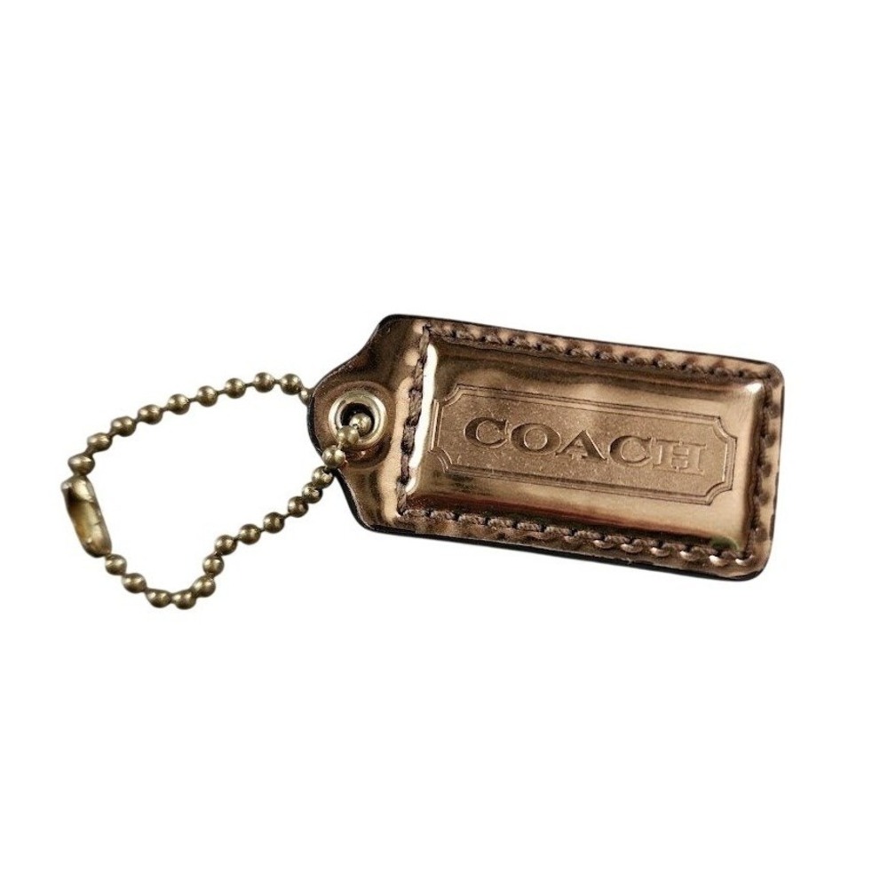 COACH Y2K Poppy Replacement Hangtag Charm Bronze Gold Mirrored Metallic Leather